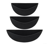 Half Round Felt Wall Hanging Liners 3pcs for Box Style Flower Baskets Fence Plant Holders and Wire Supports (16in)
