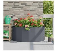 Half Round Garden Planter Anthracite Steel 120x60x50cm Modern Outdoor Patio Plan