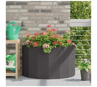 Half Round Garden Planter Black Steel 90x45x50cm Outdoor Contemporary for Patio