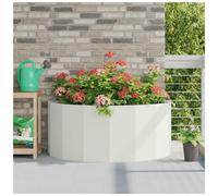 Half Round Garden Planter White Steel 120x60x50cm Outdoor Contemporary Large XL