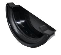 Half Round Guttering External Stop End - Black
