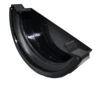 Half Round Guttering External Stop End - Black - Pack of 2