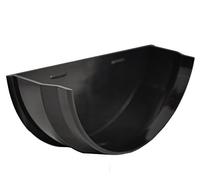 Half Round Guttering Internal Stop End - Black - Pack of 2