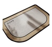 Half Round Non Slip Bathroom Rug Washable Absorbent Woven Carpet Mat With Rubber Backing For Under Door Fit (B, 30x50x0.5cm)