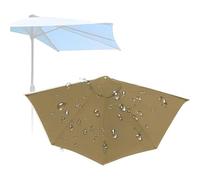 Half Round Parasol Replacement Canopy, 2.7m 3.0m 5-Rib Outdoor Umbrella Fabric, 180g UV Resistant Polyester Patio Half Moon Canopy - Fabric Only (Frame Not Included) (Khaki,3.0M)