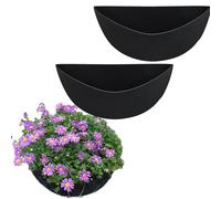 Half Round Planter Liner, 3pcs Planter Basket Liners, 12/14/16inch Felt Wall Hanging Basket Flower Pot Liner, Fabric Plant Liners