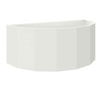 Half-Round Raised Garden Bed with Bottom, Steel Planter Box, Metal Raised Bed for Outdoor Growing Plant Vegetable Flower Herb - White