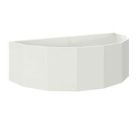 Half-Round Raised Garden Bed with Bottom, Steel Planter Box, Metal Raised Bed for Outdoor Growing Plant Vegetable Flower Herb - White