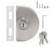 Half Round Stainless Steel Glass Door Lock, Single Side Sliding Glass Door Security Lock with V - Shaped Occlusal Design for 10-12mm Office or Display Case Doors