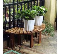 Half Round Wooden Garden Bench, Weather-Resistant Curved Patio Furniture, Slatted Tree Seating for Outdoor Park, Yard, Terrace, Lawn - Durable & Stylish