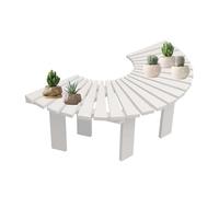 Half-Round Wooden Tree Bench Outdoor Seating for Garden, Park, Patio, Balcony Decorative Planter Stand