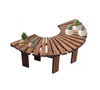Half-Round Wooden Tree Bench Outdoor Seating for Garden, Park, Patio, Balcony Decorative Planter Stand