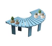 Half Round Wooden Tree Bench Outdoor Seating for Garden Park Patio Decorative Planter Stand Backyard Veranda Balcony