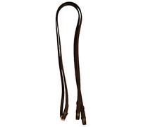 Half Rubber Leather Show Reins (Brown, Full 5/8")
