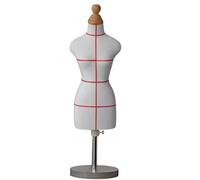 Half Scale Female Tailors Dummy Fashion Mini Mannequin Dress Form with Removable Solid Wood Base - Adjustable Draping Stand for Dressmakers