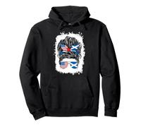 Half Scottish And American America Scotland Usa Flag Girl Pullover Hoodie