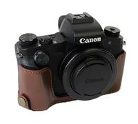 Half Shell Case Compatible with Canon Powershot G1X Mark III Faux Leather Coffee CC1750c