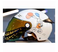 Half-Shell Helmet Motorcycle Helmet with Goggles ECE-Approved Open-Face Helmet Scooter Helmet Moped Helmet Vintage Four-Season Helmet D1,One size