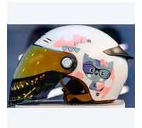 Half-Shell Helmet Motorcycle Helmet with Goggles ECE-Approved Open-Face Helmet Scooter Helmet Moped Helmet Vintage Four-Season Helmet B1,One size