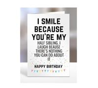 Half Siblings Funny Birthday Card Gifts for him, her, Presents for Man, Women, Gifts for Men, Women, From Family and Friends, Joke, Silly, A5-234_130