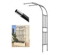 Half Side Garden Arch for Climbing Plants, Metal Trellis Arbor for Outdoor Roses, 90x270cm Wedding Decor, Stylish Black Yard & Patio Archway
