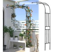 Half Side Rose Arches Gazebo Trellis Climbing Pergola Support for Climbing Plants Vines Roses Vegetables, Litobnx, Noir, W180 * H240 cm