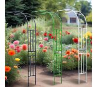 Half Sided Against The Wall Metal Garden Arch Trellis Garden Arbors And Arches For Climbing Vine Rose Outdoor Wedding Arbor For Christmas Party Decoration(GreenW 220 X H 240 CM)
