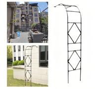 Half Sided Arch Against The Wall Garden Arch Trellis, Metal Steel Pipe Octagonal Twist Design, Metal Rose Arbor Trellis For Climbing Plant, Weatherproof(Black,260x240cm/8.5x7.8ft)