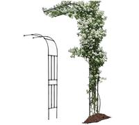 Half Sided Garden Arch Outdoor Metal Trellis For Climbing Plants Metal Garden Arbor Trellises Wedding Arches For Patio Lawn Backyard Decoration(BlackW 90 x H 240 cm)