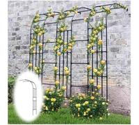 Half-Sided Metal Garden Arch Trellis 300x270 cm Outdoor Arbor Support for Climbing Plants Wedding & Home Yard Décor Durable Pergola Bracket for Vertical Gardening