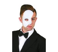 Half Sided Phantom Mask I Love Fancy Dress White 12 Pack
