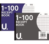Half Size Duplicate Receipt Book Numbered Cash 1 - 100 Pages Pad Carbon Invoice