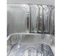 Half Size Pan 1/2 Pan Disposable Aluminium Foil Trays Containers for Baking Roasting Broiling Freezer Takeaway Tin Cooking Food Storage & More Gastronorm (Pack of 5 Trays & 5 Lids)