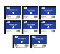 Half Size Triplicate Book| Numbered 1-50 Pages| Memo Pad Record Keeping Book Microperforated Pages (Triplicate Invoice Book/Pack of 8)