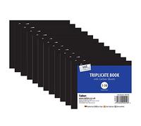 Half Size Triplicate Book with Carbon Sheet Numbered 1-50 Pages Record Keeping Triplicate Receipt Book Ideal for Small Business, Office, School (15)