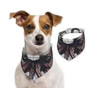 Half Skull, Half face Pet Scarf Dog Bandanas Spring Summer Soft Cotton Puppy Scarfs Adjustable Accessories for Small Medium Large Girl Boy Pup Medium
