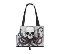 Half Skull, Half face Pet Tote Bag Foldable Handbag Carrier for Small Dogs Cats Puppy Portable Travel Shoulder