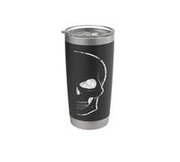 Half Skull Illustration | Minimal Gothic Skull Art Stainless Steel Insulated Tumbler