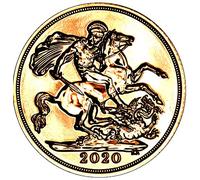 half sovereign gold coin mint condition 2020, BU