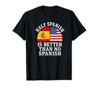 Half Spanish Half American Flag 1/2 Mixed USA Spain Espana T-Shirt