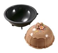 Half Sphere Silicone Mold 8 Inch, Large Round Cake Baking Pan Mousse Tray | 8 inch large capacity, silicone easy release, dishwasher wash safe, about 8.5x3.4inch size, for mousse cake chocolate jelly
