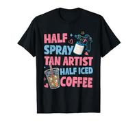 Half Spray Tan Artist Half Iced Coffee Value Graphic T-Shirt