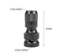 Half Square Female Drive for Quarter a Hex Shank Socket Converter Adapter - Chrome Vanadium Steel Quick-Release Bit Holder for Wrenches Ratchets Drills Compatible Having 1 Over 4 Hex Bits