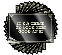 Half Sticker Aesthetic Decals, Fall Decor Cute Pattern Design for Christmas Notebook | Water Removable Vinyl It's A Crime to Look This Good At 52(8X12CM)