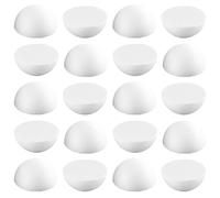 Half Styrofoam Balls 6 cm Pack of 20 - White Half Polystyrene Craft Balls - Hemispheres for Painting, Gluing and Decorating - Ideal for Christmas Baubles, Sequin Technique and DIY Craft Projects