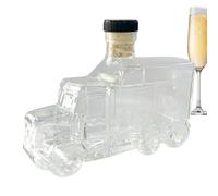 Half Truck Whiskey Decanter Bottle - 375ml Liquor Container Stopper, Hosting Brunch Parties Bar, Wedding Birthday Kitchen, Decorative Home Glassware | Liquor Dispenser for Spirit Storage