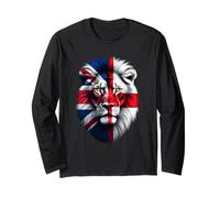 Half Union Jack Flag Half St George Proud Brit English Long Sleeve T-Shirt