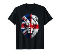 Half Union Jack Flag Half St George Proud Brit English T-Shirt