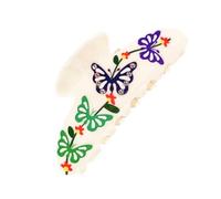 Half-Up Hair Clip with Decorative Acrylic Body and Cream Base, Stone Accent Clip for Daily Updo Wear and Hair Holding Decorative Barrette Acrylic Clamp Cream Base Stone Accent Commute Holder