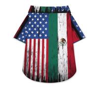 Half US Half Mexican Flag Cute Pet T-Shirts Dog Shirt Clothes Funny Beach Pullover Cat Sweatshirt For Small Pets S